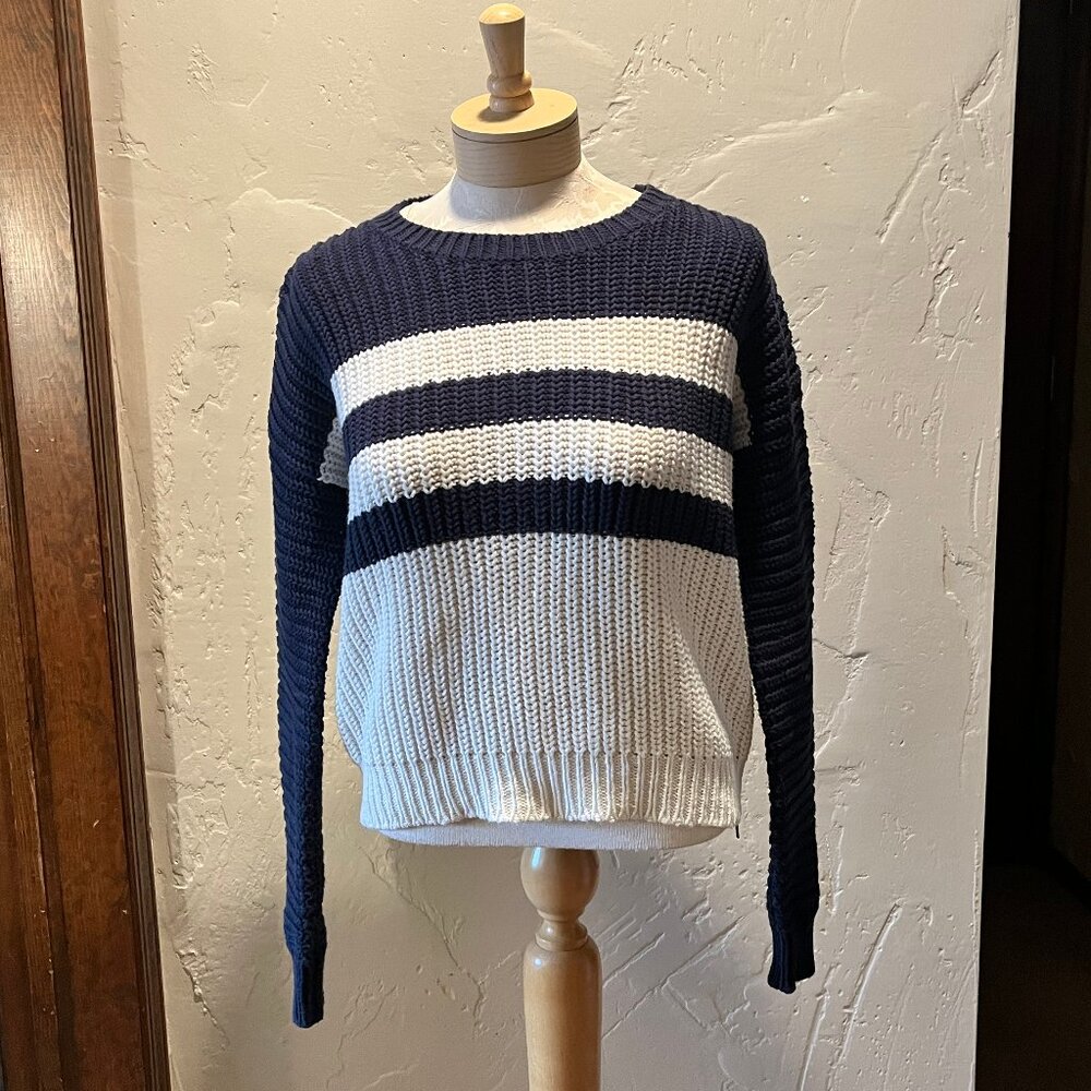 360 Sweater Navy and Off-White Stripes Size S